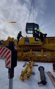 ⚡Приемка, разгрузка и сборка Komatsu D375 в экстремальных условиях Читы
